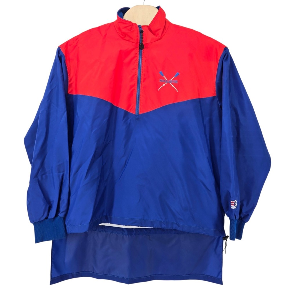 VTG Boathouse Sports Rowing Jacket Size XL Blue Red 90s Macalester Crew RARE